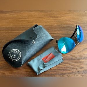 Ray-Ban Blue Mirrored Aviator Sunglasses RB3449